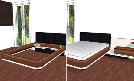 Hulsta Furnplan mioletto II indeling slaapkamer 3d tekening noten wit laque inrichting slaapkenner theo bot